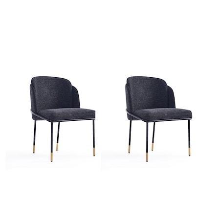 Manhattan Comfort Modern Dining Chair Perfect for Dining and Home Office Use, PK 2 2-DC052-BK